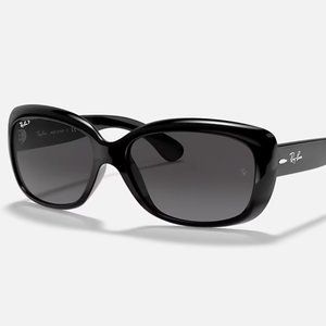 Ray-Ban Jackie Ohh RB 4101 601/T3 Shiny Black/Grey Gradient Dark Grey Polar Lens